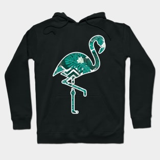 Tropical Floral Flamingo Blue Hoodie